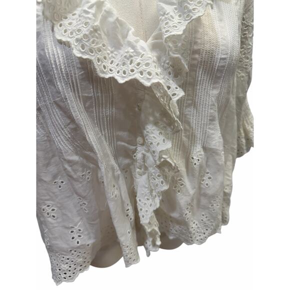 DOEN Henri Top in Salt Eyelet Edwardian White Taylor Swift - Picture 11 of 14